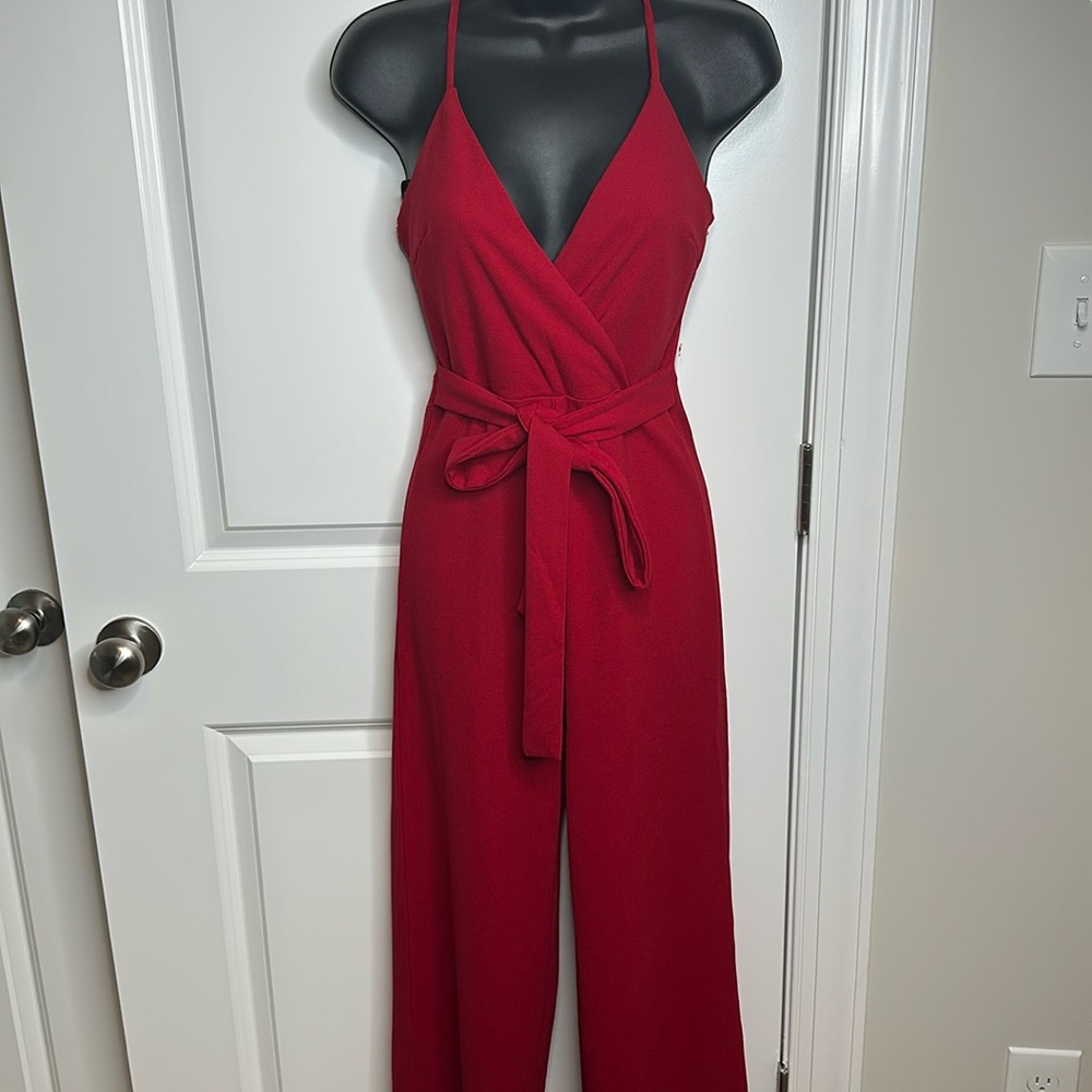 Elegant Red Wrap Dress